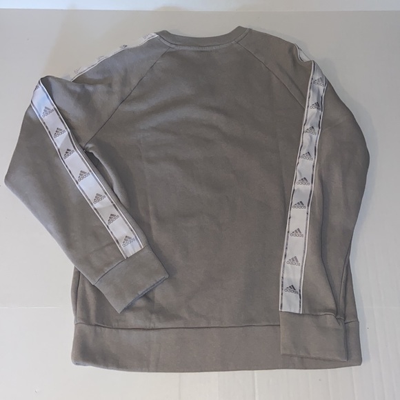 Adidas Women’s Large Crew Neck Gray And White Sweatshirt - Picture 3 of 3